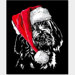 Funny Italian Spinone Santa Christmas dog Posters and Art